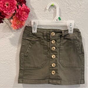Army green denim skirt